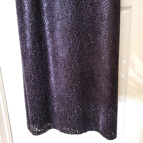 Jennifer Moore Black Short Sleeve Velvet Leaf Lined Dress Women's Size Large - Picture 5 of 6